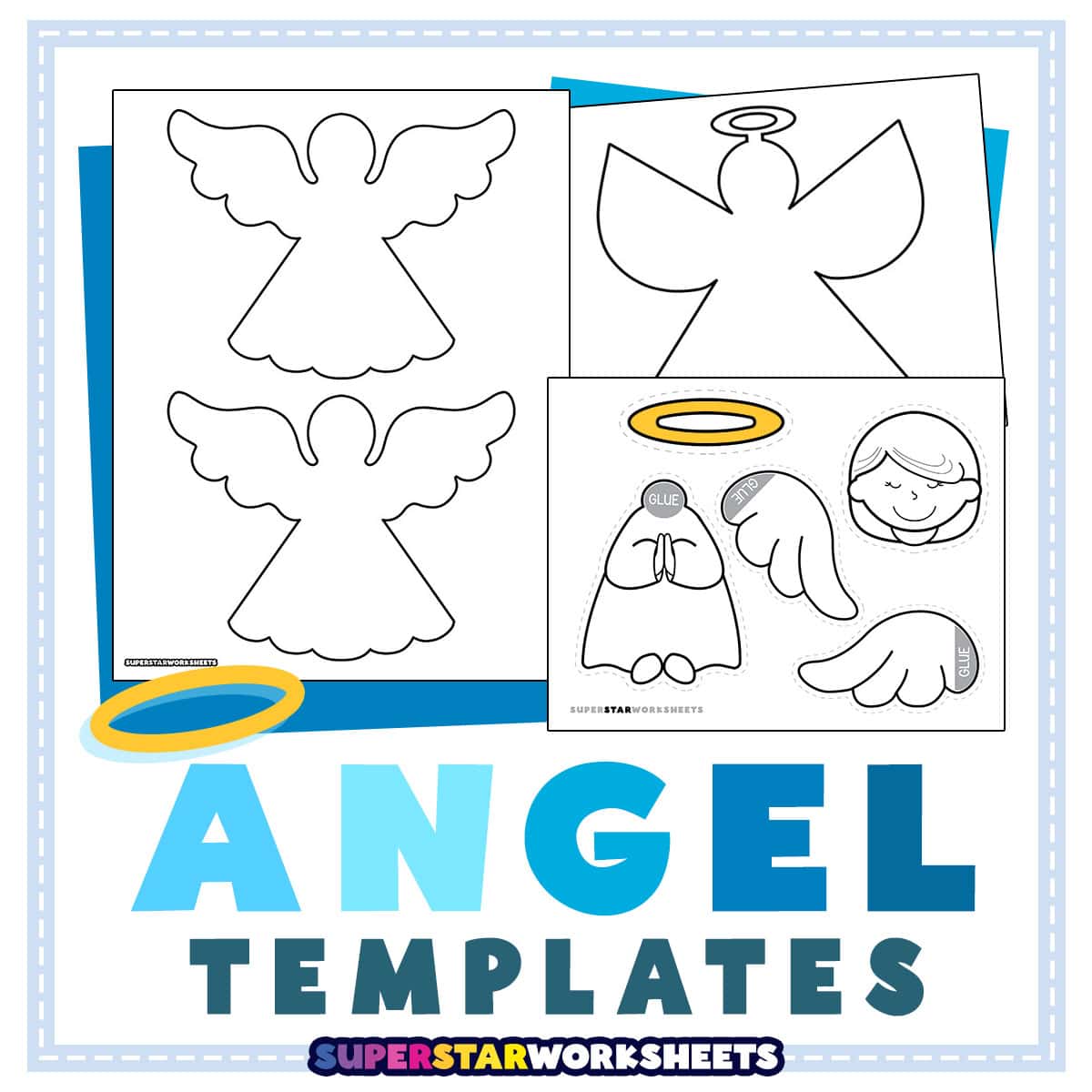 angel template (free printables) - superstar worksheets